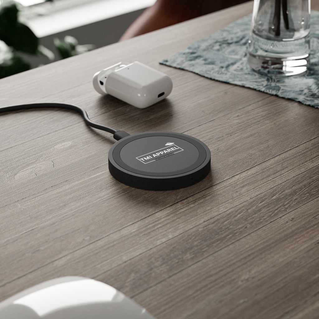Quake Wireless Charging Pad — Fast Qi Phone Charger with TMI Apparel Logo