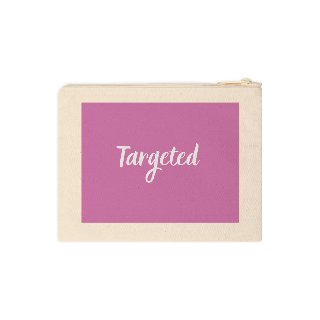 Targeted Pink Accessory Zipper Pouch — Cosmetic & Travel Makeup Bag