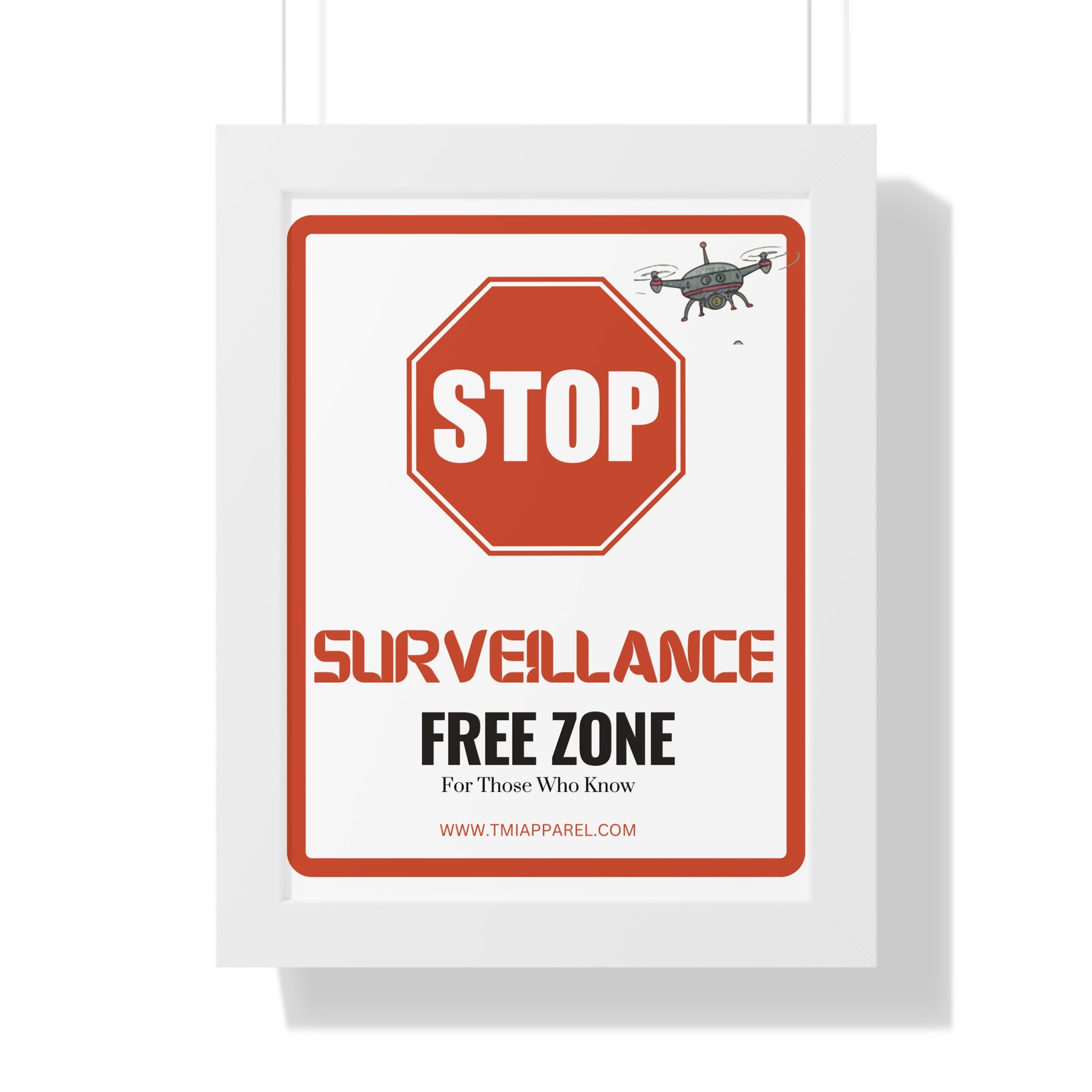 Surveillance Free Zone Framed Poster