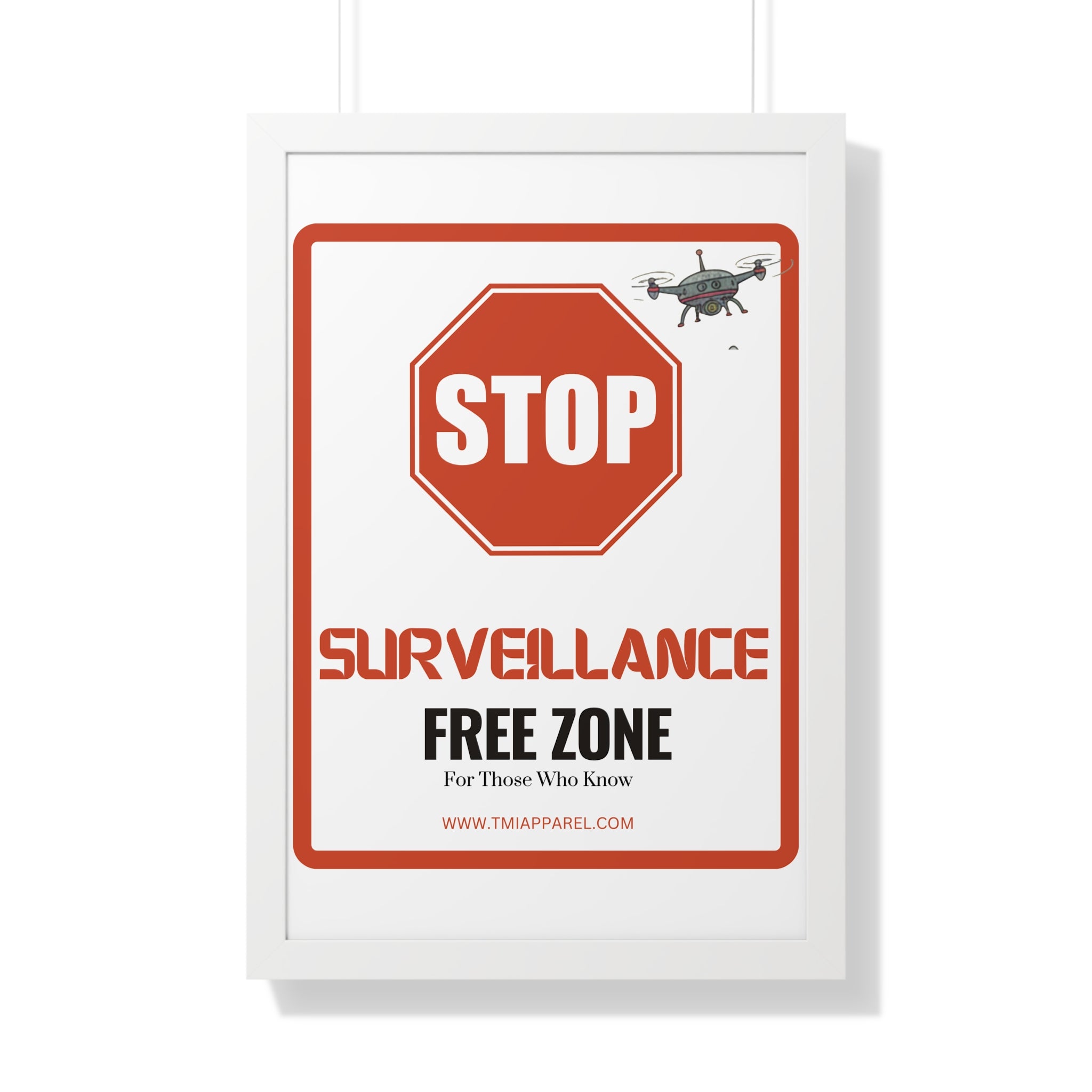 Surveillance Free Zone Framed Poster