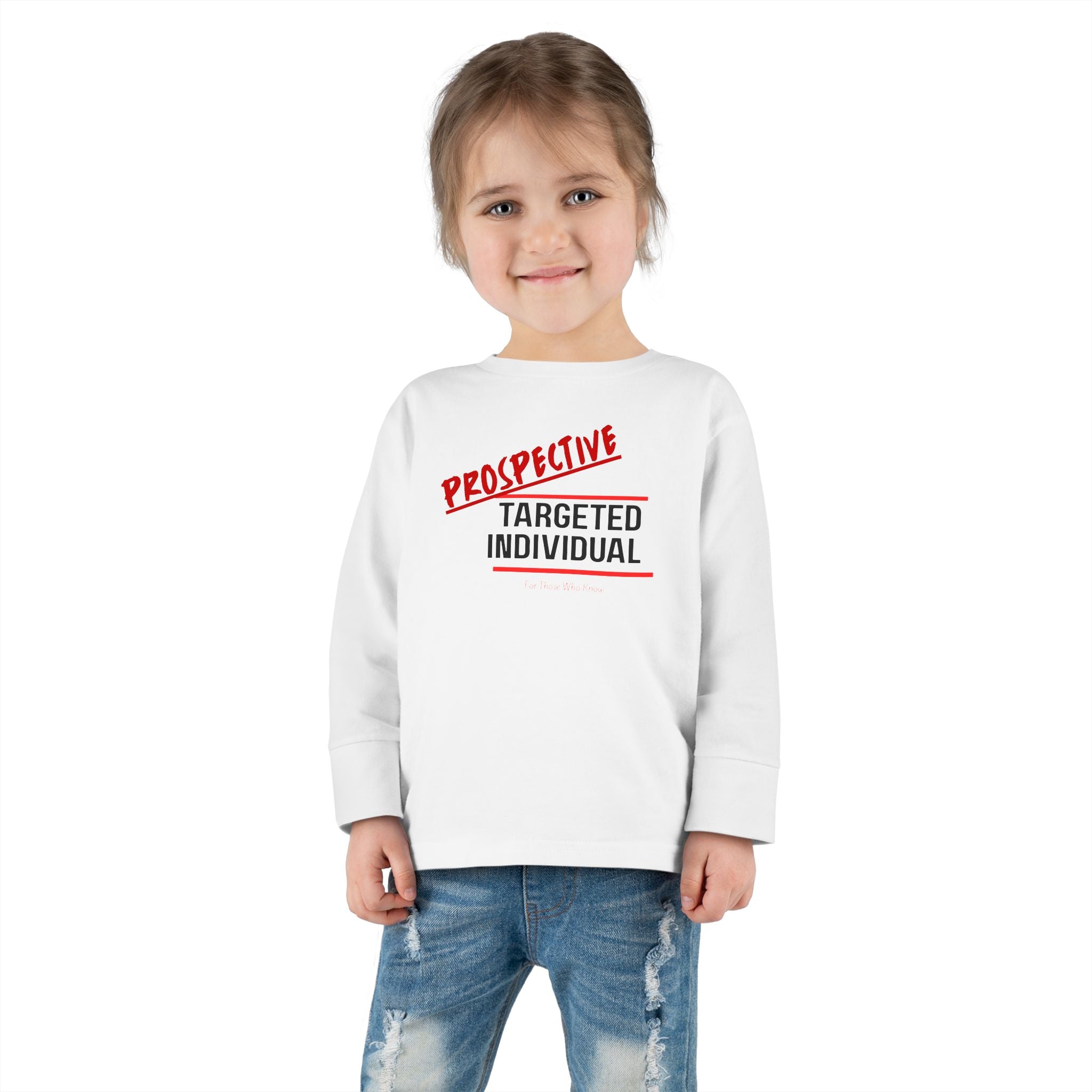 Prospective Targeted Individual Toddler Long Sleeve Tee | Text Graphic