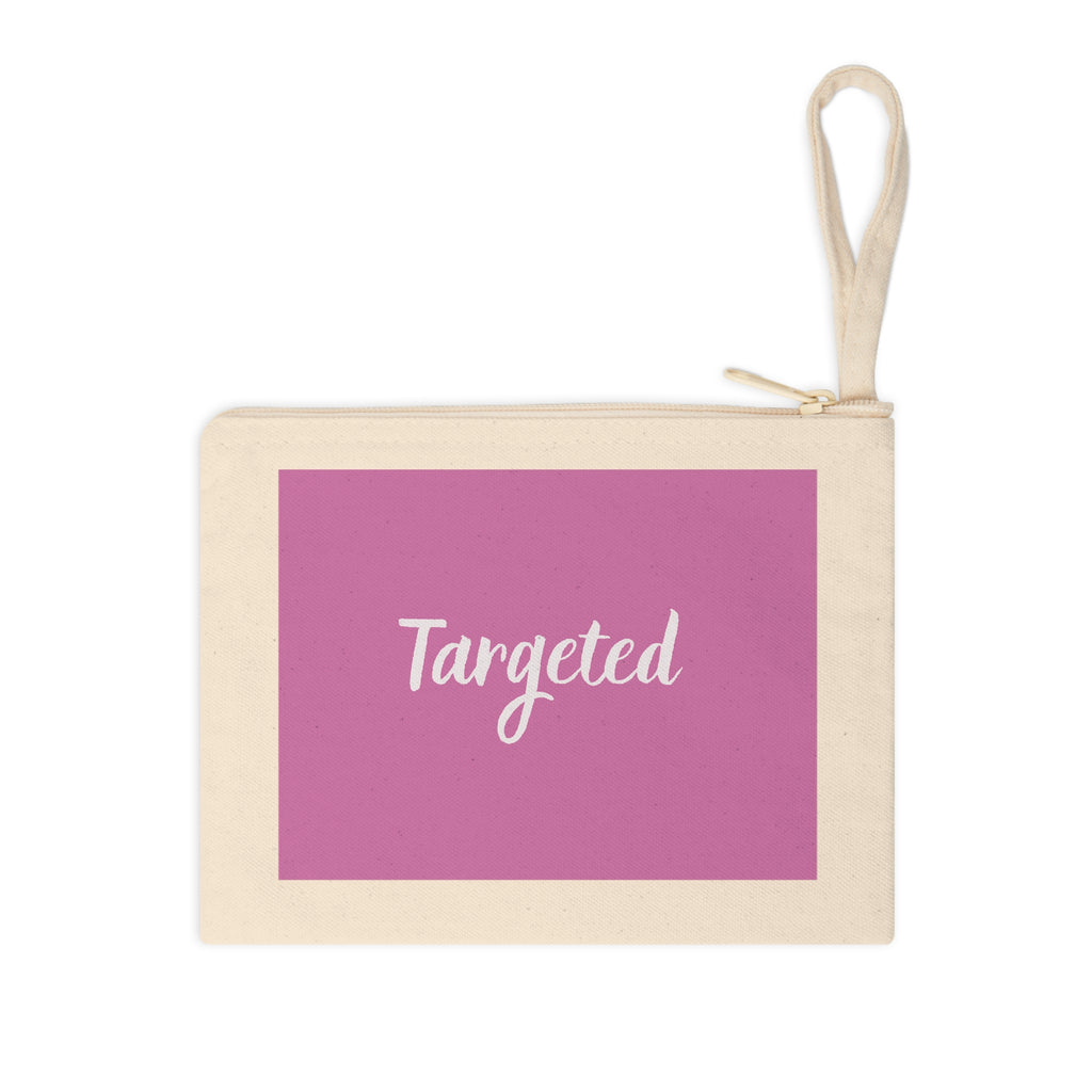 Targeted Pink Accessory Zipper Pouch — Cosmetic & Travel Makeup Bag