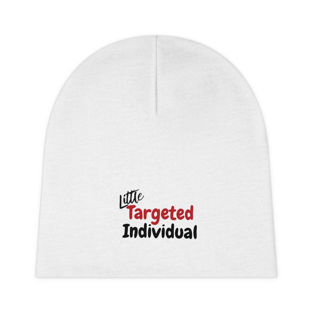 White "Little Targeted Individual" Infant Knit Hat