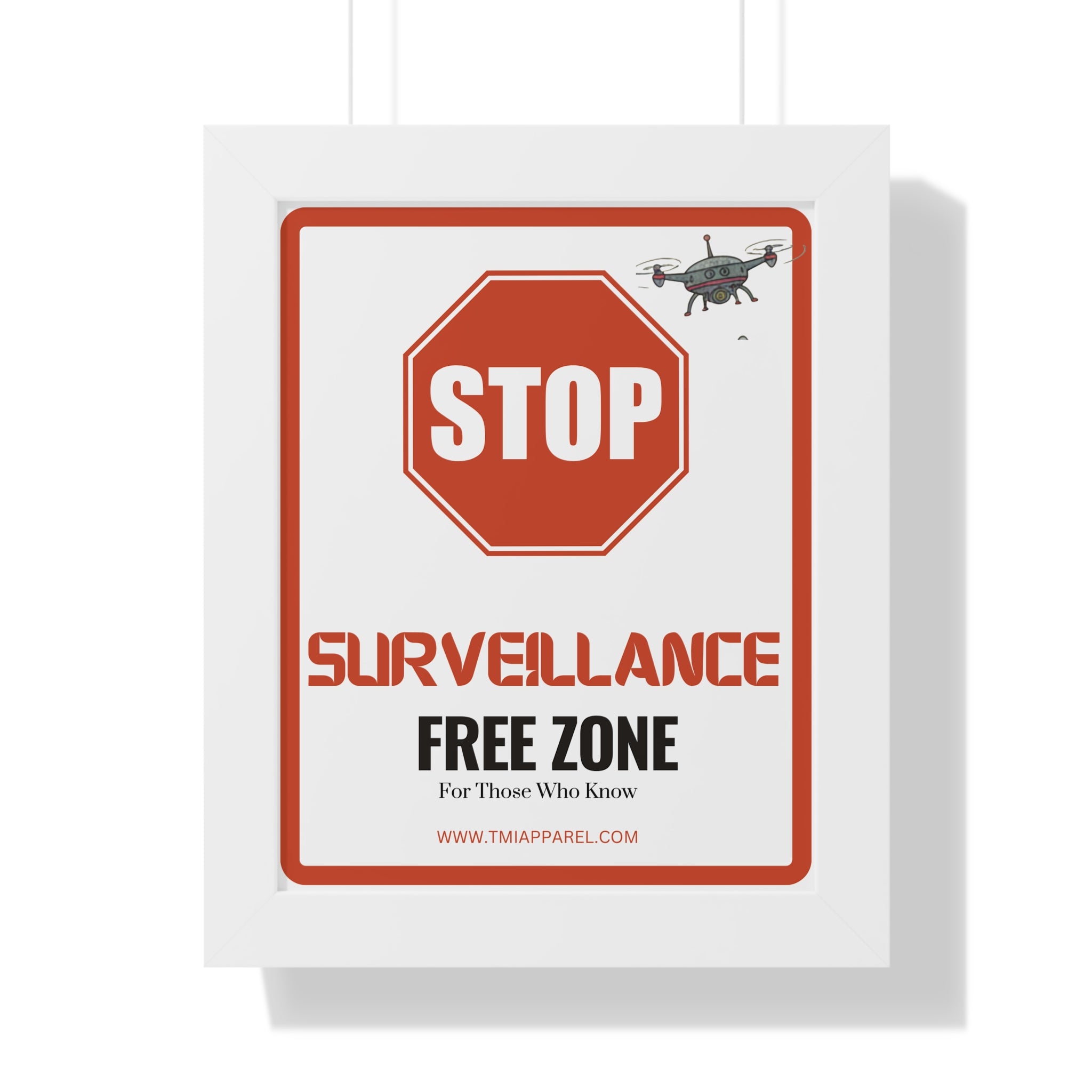 Surveillance Free Zone Framed Poster